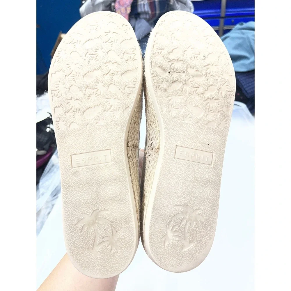 Esprit Nadine Cream Woven Espadrille Slip On Flats E4NAD15 Womens 10M